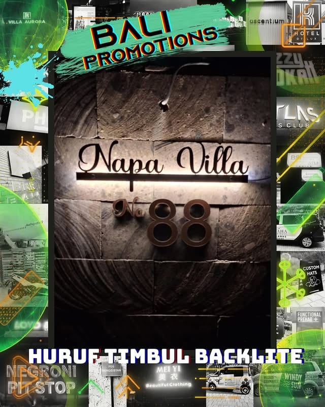 huruf timbul backlite