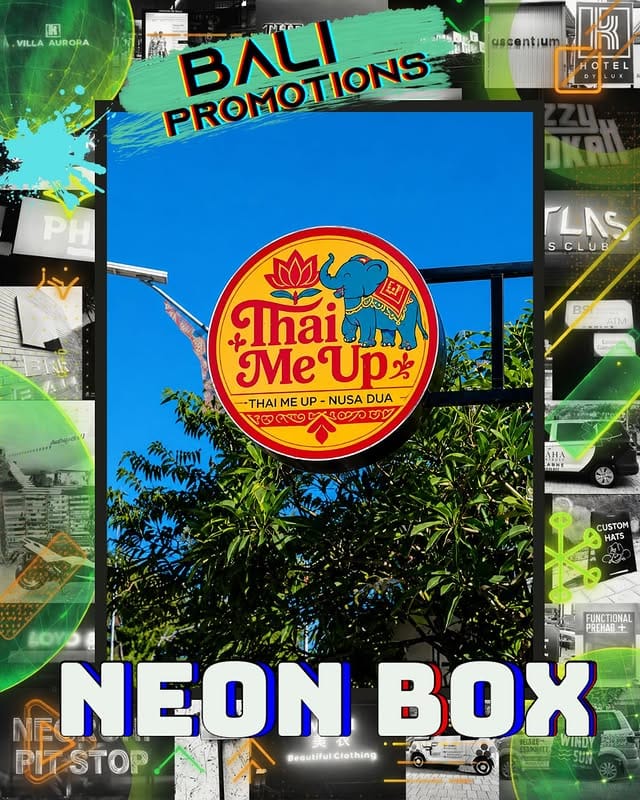Eksekusi pengerjaan dari jasa neon box terbaik bali berbentuk bulat dengan visual logo presisi tinggi outdoor.